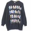 XL★古着 長袖 スウェット メンズ 90年代 90s ネコ 大きいサイズ クルーネック USA製 黒 26mar03