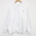 XL★古着 ダックヘッド 長袖 スウェット メンズ 90年代 90s ワンポイントロゴ 大きいサイズ クルーネック 白 26mar09