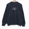 XL★古着 TULTEX 長袖 スウェット メンズ 90年代 90s ラスベガス 刺繍 クルーネック 黒 26mar10