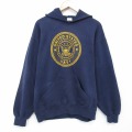 L★古着 長袖 スウェット パーカー メンズ 90年代 90s ミリタリー USネイビー リフレクター クルーネック USA製 紺 26mar07
