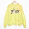 M★古着 ジャージーズ 長袖 スウェット メンズ 80年代 80s NLU ラグラン クルーネック USA製 黄 タイダイ 26mar07