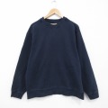 L★古着 エルエルビーン 長袖 スウェット メンズ 00年代 00s 無地 クルーネック 紺 26mar13