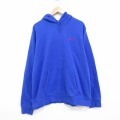 XL★古着 ナイキ NIKE 長袖 スウェット パーカー メンズ ワンポイントロゴ 大きいサイズ 青 26mar13