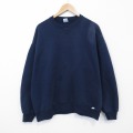 XL★古着 ラッセル 長袖 スウェット メンズ 90年代 90s 無地 クルーネック USA製 紺 26mar13