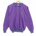 M★古着 長袖 スウェット メンズ 90年代 90s KM 襟付き USA製 紫【spe】 26mar12