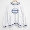 XL★古着 長袖 スウェット メンズ 大きいサイズ 90年代 90s ボストン クルーネック 薄グレー 霜降り【spe】 26mar14