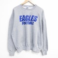 XL★古着 ラッセル 長袖 スウェット メンズ 90年代 90s フットボール 大きいサイズ クルーネック USA製 グレー 霜降り【spe】 26mar14