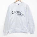 L★古着 ラッセル 長袖 スウェット メンズ 90年代 90s CAPITAL クルーネック USA製 グレー 霜降り 26mar17