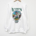 L★古着 長袖 スウェット メンズ BAIRDS クルーネック USA製 白 26mar18