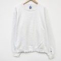 XL★古着 チャンピオン champion 長袖 スウェット メンズ 90年代 90s ワンポイントロゴ クルーネック 白【spe】 26mar18