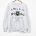 XL★古着 長袖 スウェット メンズ 90年代 90s ノートルダム クルーネック USA製 薄グレー 霜降り 26mar18