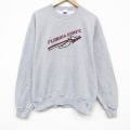 L★古着 ラッセル 長袖 スウェット メンズ 00年代 00s フロリダ 刺繍 クルーネック 薄グレー 霜降り【spe】 26mar18