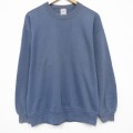 L★古着 ジャージーズ 長袖 スウェット メンズ 90年代 90s 無地 クルーネック USA製 薄紺 26mar18