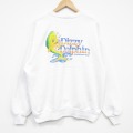 XL★古着 長袖 スウェット メンズ 90年代 90s 魚 コットン クルーネック USA製 白 26mar21