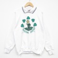 M★古着 長袖 スウェット メンズ 90年代 90s クローバー 襟付き USA製 白 26mar21