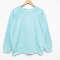 M★古着 長袖 スウェット メンズ 80年代 80s 無地 ラグラン クルーネック 青緑 26mar21
