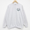 XL★古着 リー Lee 長袖 スウェット メンズ 90年代 90s カレッジ 大きいサイズ クルーネック USA製 薄グレー 霜降り 26mar21
