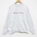 XL★古着 フルーツオブザルーム 長袖 スウェット メンズ 90年代 90s ERNST 刺繍 クルーネック USA製 薄グレー 霜降り 26mar21