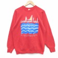 M★古着 フルーツオブザルーム 長袖 スウェット メンズ 90年代 90s REGATTA ラグラン クルーネック USA製 赤 26mar21