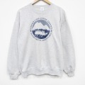L★古着 ジャージーズ 長袖 スウェット メンズ 90年代 90s 山 ボート クルーネック USA製 薄グレー 霜降り 26mar25