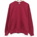 XL★古着 フルーツオブザルーム 長袖 スウェット メンズ 90年代 90s 無地 クルーネック USA製 エンジ 26mar25