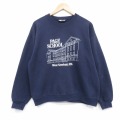 XL★古着 リー Lee 長袖 スウェット メンズ 90年代 90s PAGE クルーネック USA製 紺 26apr01