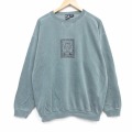 XL★古着 長袖 スウェット メンズ 90年代 90s エビ コットン クルーネック カナダ製 薄緑 26apr04