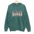 M★古着 オニータ ONEITA 長袖 スウェット メンズ 90年代 90s ケープコッド クルーネック 緑 26apr04