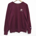 L★古着 チャンピオン champion 長袖 スウェット メンズ ワンポイントロゴ ラグラン クルーネック エンジ 26apr07