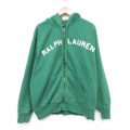 XL★古着 ラルフローレン ポロジーンズ 長袖 ブランド スウェット パーカー メンズ ビッグロゴ 大きいサイズ 緑 26apr04