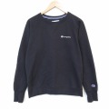 M★古着 チャンピオン champion 長袖 スウェット メンズ ワンポイントロゴ ラグラン クルーネック 黒 26apr04
