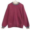 L★古着 ジャージーズ 長袖 スウェット メンズ 90年代 90s 無地 クルーネック USA製 エンジ 26apr06