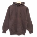M★古着 長袖 スウェット パーカー メンズ 00年代 00s 無地 USA製 こげ茶 26apr06