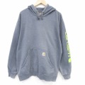 XL★古着 カーハート長袖 スウェット パーカー メンズ 大きいサイズ グレー 霜降り 26apr06