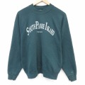 L★古着 フルーツオブザルーム 長袖 スウェット メンズ 00年代 00s テキサス ラグラン クルーネック 濃緑 26apr06