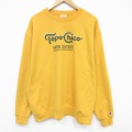 XL★古着 チャンピオン champion 長袖 スウェット メンズ トポチコ 大きいサイズ クルーネック 濃黄 26apr06