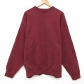 XL★古着 長袖 スウェット メンズ 90年代 90s 無地 クルーネック エンジ 26apr06
