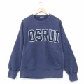 L★古着 長袖 スウェット メンズ OSRRUI リバースタイプ クルーネック 紺 26apr07