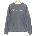 L★古着 チャンピオン champion 長袖 スウェット メンズ ビッグロゴ クルーネック 濃グレー 霜降り 26apr07