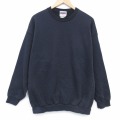 L★古着 長袖 スウェット メンズ 90年代 90s 無地 クルーネック USA製 濃紺 26apr07