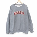 XL★古着 MVスポーツ 長袖 スウェット メンズ 00年代 00s ナッシュビル リバースタイプ 大きいサイズ クルーネック グレー 霜降り 26apr07