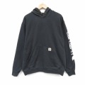 XL★古着 カーハート 長袖 スウェット パーカー メンズ 黒 26apr07