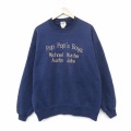 XL★古着 ジャージーズ 長袖 スウェット メンズ 00年代 00s POP 刺繍 クルーネック 紺 26apr07