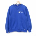 L★古着 ラルフローレン 長袖 スウェット メンズ 90年代 90s Holy クルーネック USA製 青 26apr07