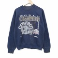 M★古着 ジャージーズ 長袖 スウェット メンズ 90年代 90s NFL ダラスカウボーイズ クルーネック USA製 紺 アメフト スーパーボウル 26apr07