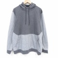 XL★古着 ラッセル 長袖 スウェット パーカー メンズ 無地 ツートンカラー 大きいサイズ グレー他 霜降り 26apr07