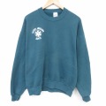 XL★古着 ジャージーズ 長袖 スウェット メンズ 90年代 90s サービス クルーネック USA製 青緑 26apr07