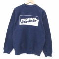 XL★古着 ディスカス 長袖 スウェット メンズ 90年代 90s FedEx ラグラン クルーネック USA製 紺【spe】 26apr07