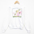 M★古着 フルーツオブザルーム 長袖 スウェット メンズ 90年代 90s WOMEN FLY クルーネック USA製 白 26apr08
