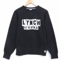 S★古着 ラッセル 長袖 スウェット メンズ LYNCH クルーネック 黒 26apr08